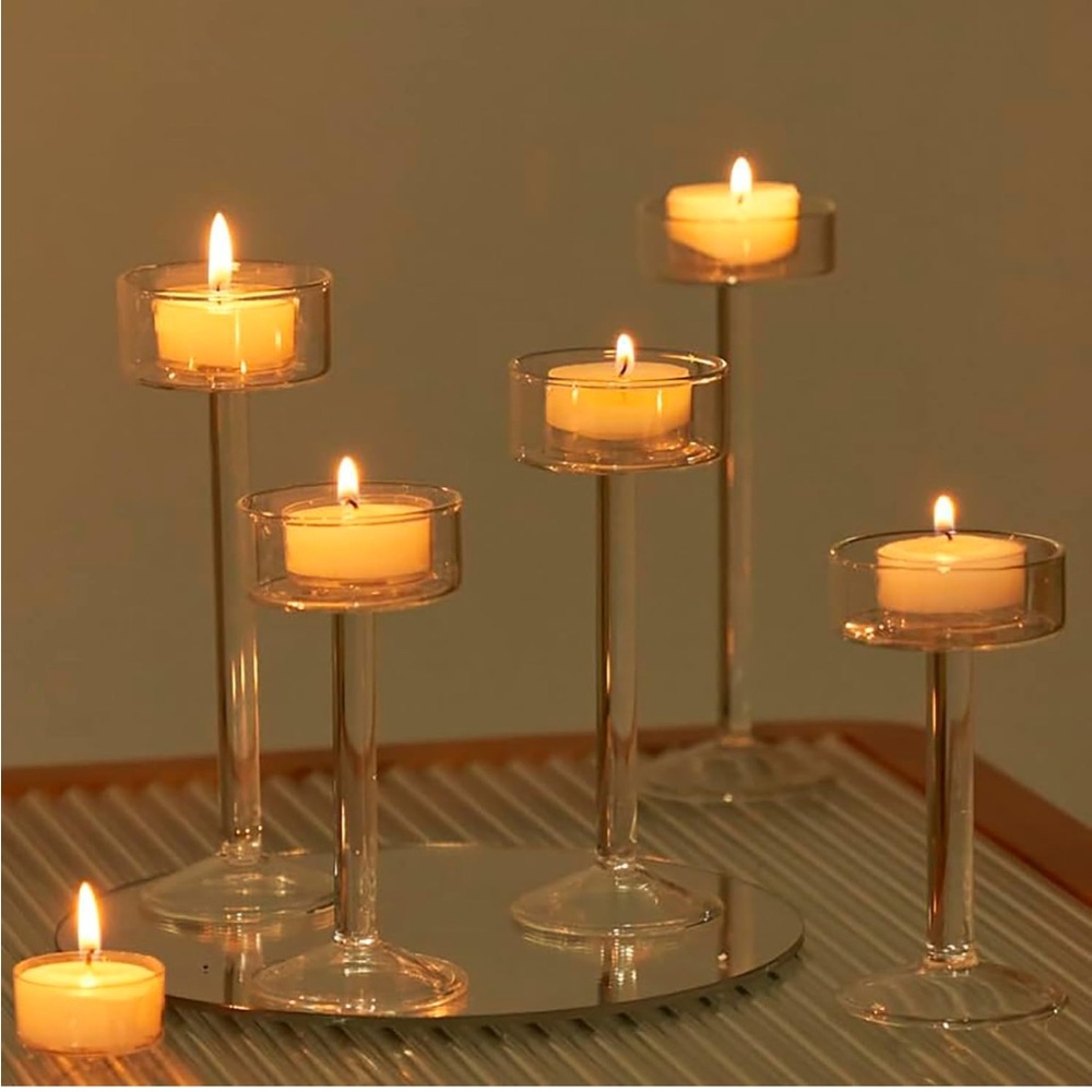 Elegant Glass Candle Holders Set